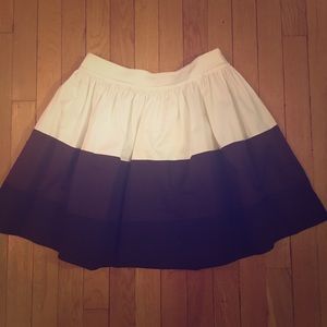 EUC Kate Spade White/Brown/Black Stripe Skirt Sz 6